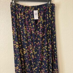 J. Jill Blue and Yellow Maxi A-Line Skirt